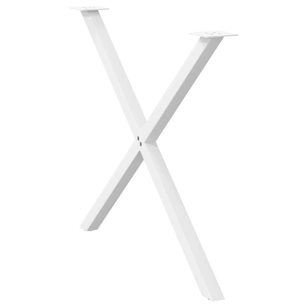 Gambe per tavolo da pranzo a forma di X 2 pz bianche 90x(72-73) cm in acciaio 4012925