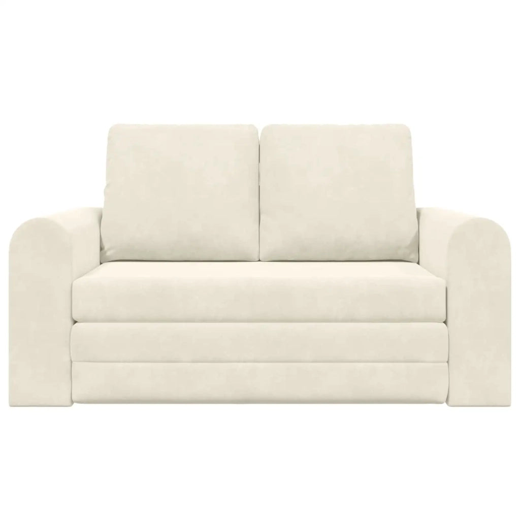 Divano letto | Sof¨¤ letto | Letto singolo Crema 148 x 71 x 83 cm Velluto