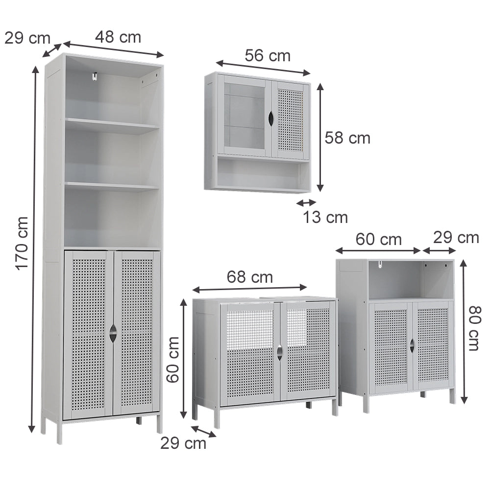 Vicco Set di mobili da bagno Bianco 4 parti