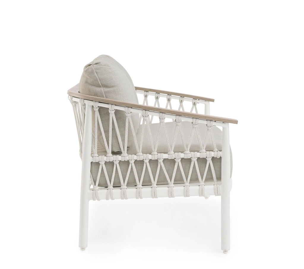 Divano da Giardino 2 Posti con Cuscini 140x75x85h cm in Alluminio e PP Fenix Vapor