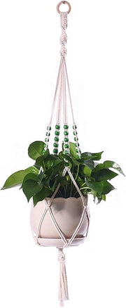 Tessuto di cotone bohemien - portabacchi - vaso per piante - reti - macramè - portabacchi con perle - vaso per piante per interni ed esterni soffitto giardino balcone