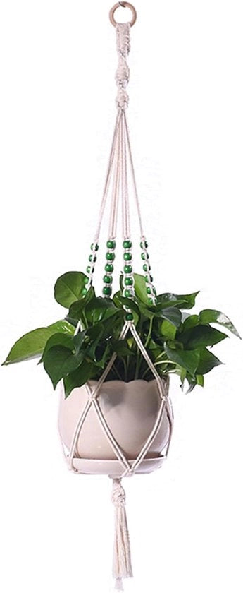 Tessuto di cotone bohemien - portabacchi - vaso per piante - reti - macramè - portabacchi con perle - vaso per piante per interni ed esterni soffitto giardino balcone