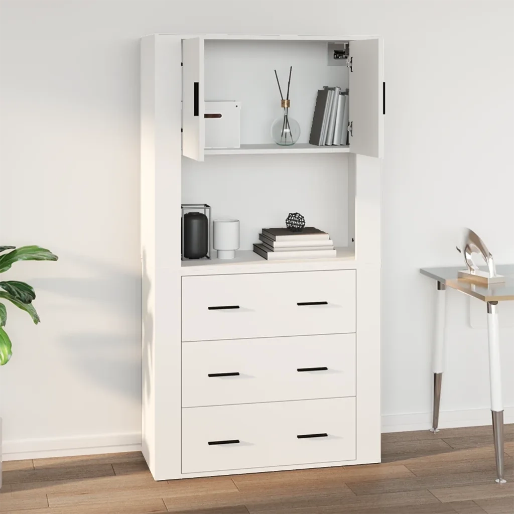 Armadietto a Muro | Mobile a Parete Bianco 80x33x80 cm in Legno Multistrato