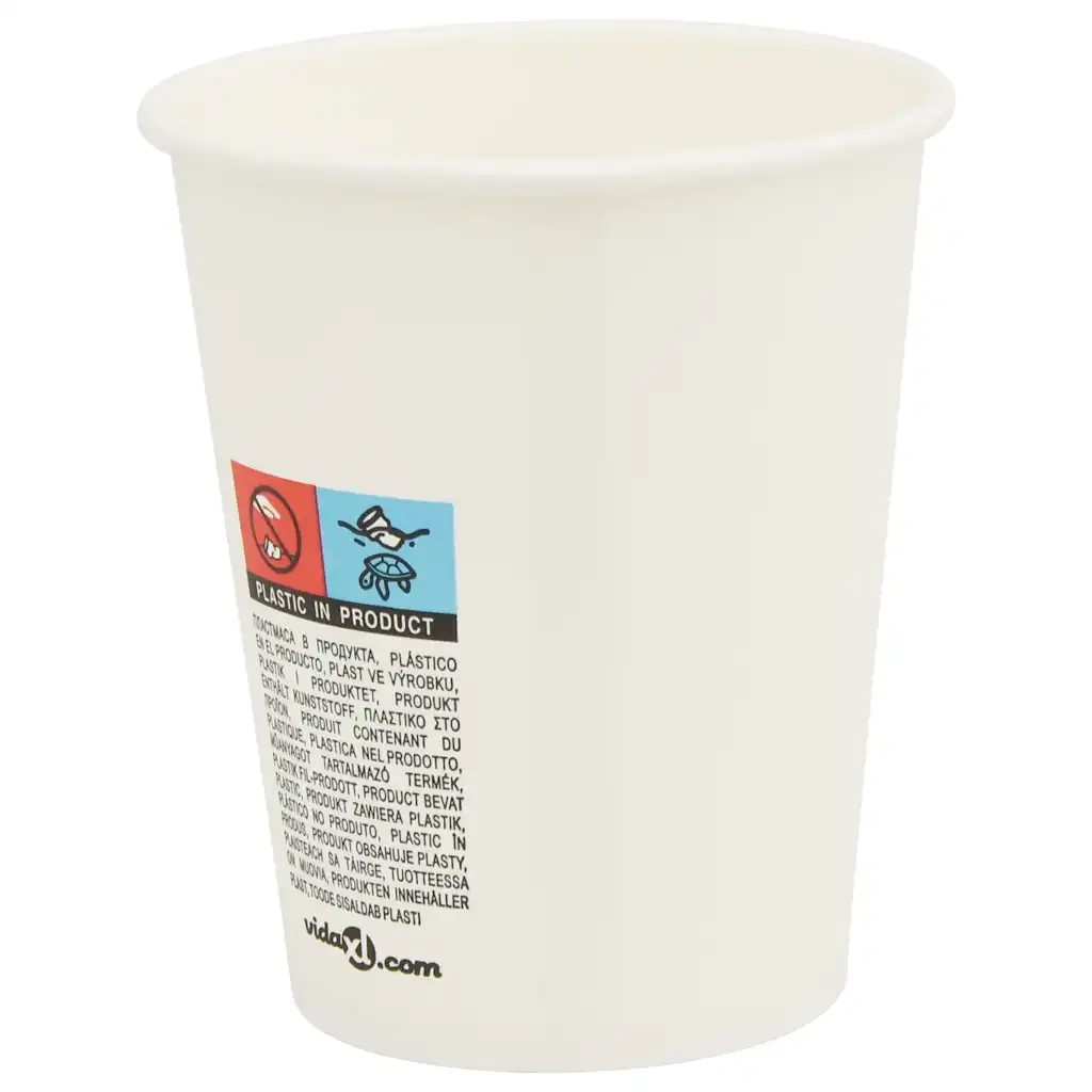 Tazze da CaffÃ¨ in Carta con Coperchi 1000 pz 8oz 200 ml