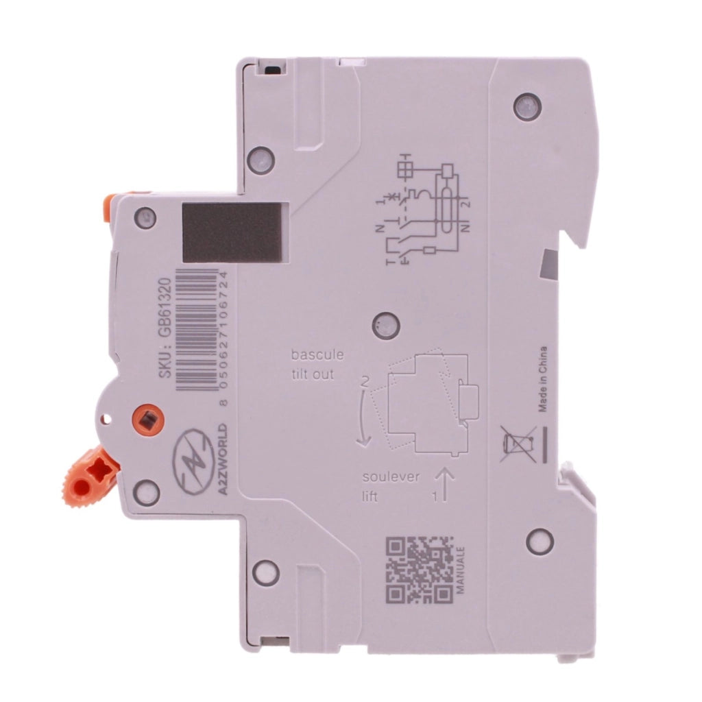 RCBO Interruttore Magnetotermico Differenziale Tipo A-SI Super Immunizzato, Curva C 1P+N 1M 6000A 30mA AC 230V IP20, GYR10N, Disponibili 6A 10A 16A 20A 25A 32A 40A (C20A)