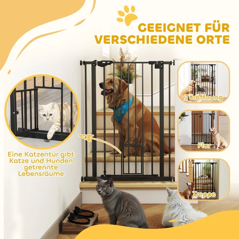 CANCELLO DI SICUREZZA PER ANIMALI 104 cm Acciaio Nero per aperture 74-80 cm