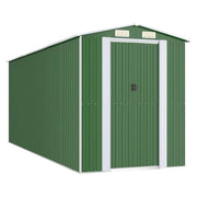 Casetta da giardino cabina ripostiglio casetta da esterno robusta casetta per attrezzi 192 x 523 x 223 cm acciaio zincato verde 02_0022365