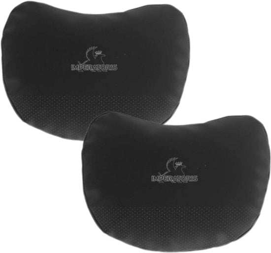 Cuscini Auto per la Colonna Vertebrale - Ergonomici - Ortopedici - Cuscini di Supporto per il Viaggio con Schiuma di Memoria - Cuscini per la Colonna Vertebrale e per la Testa per il Comfort - Accessori Interni - 2 Pezzi - Nero