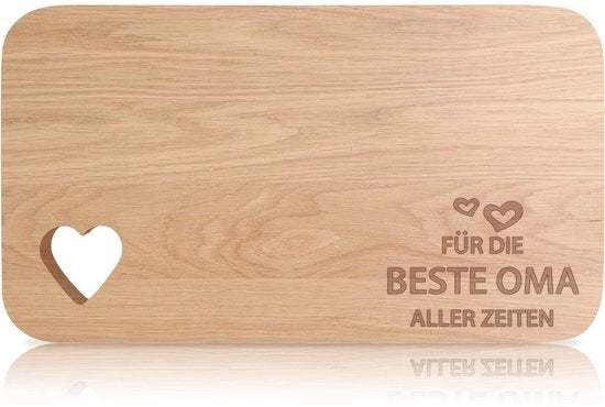 Tavolo da colazione in legno, tavolo da colazione con incisione, tavolo da colazione con foro a forma di cuore, migliori regali per nonna, regali personalizzati per il compleanno di nonna