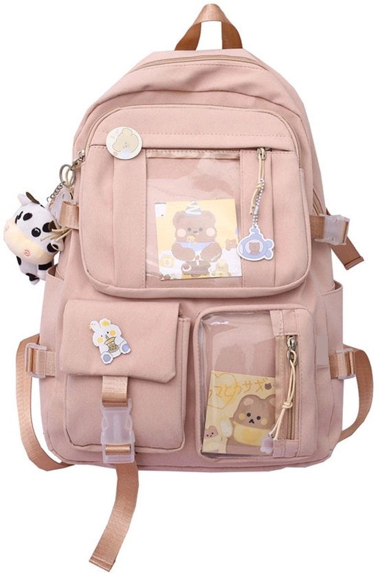 Borsa per bambina, nylon, hanger per badge, rosso, 44 x 31 x 14 cm