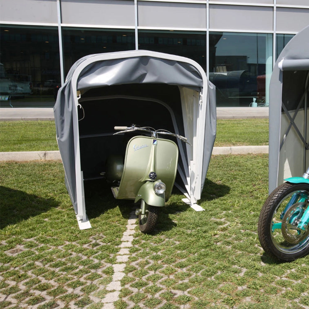 Motobox a Chiocciola Copertura Box in PVC 320x130xh160 cm per Moto Scooter Grigio