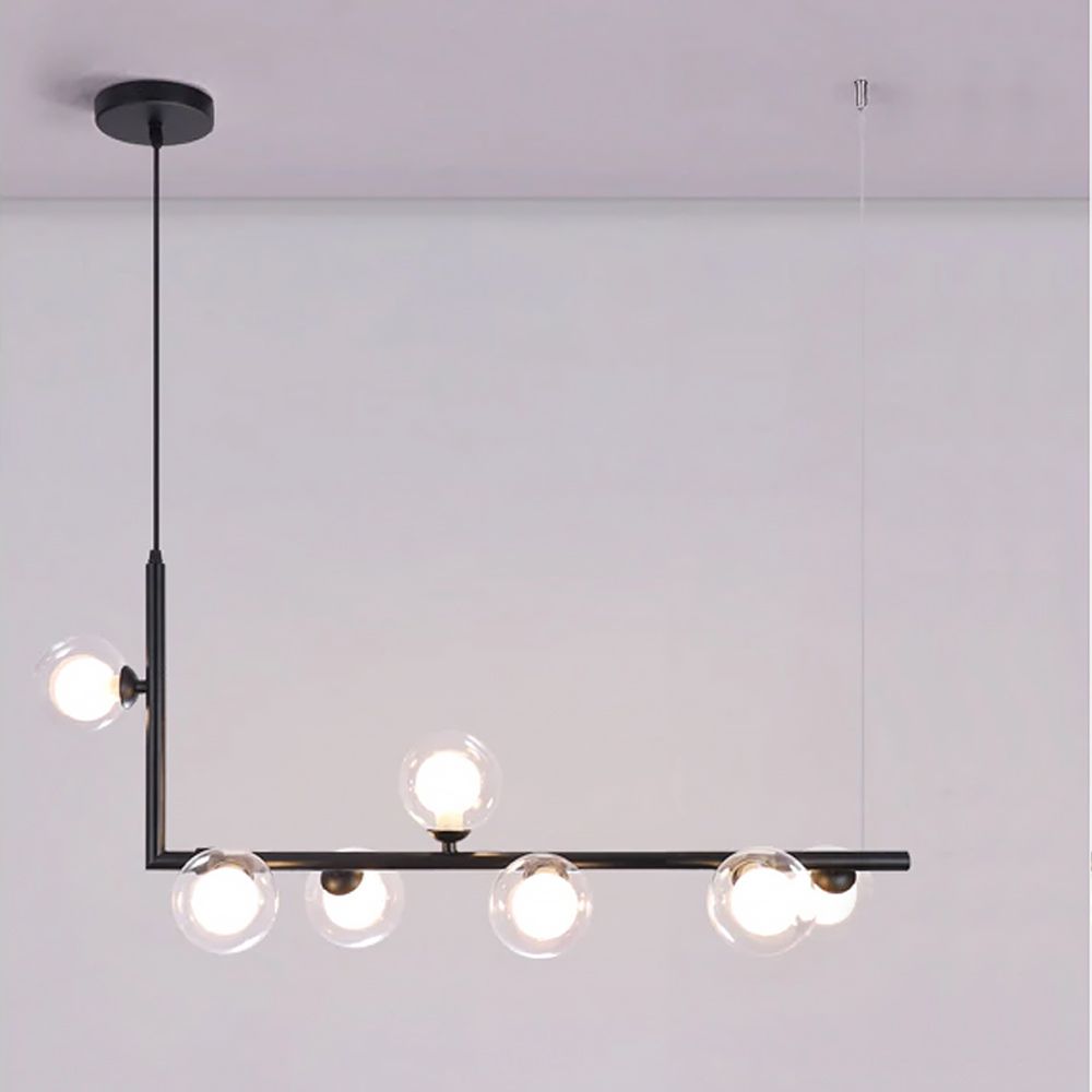 Lampada Da Soffitto Metallico Industrial Di Vetro Nero APP755-6CP