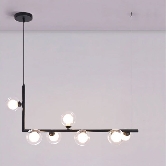 Lampada Da Soffitto Metallico Industrial Di Vetro Nero APP755-6CP