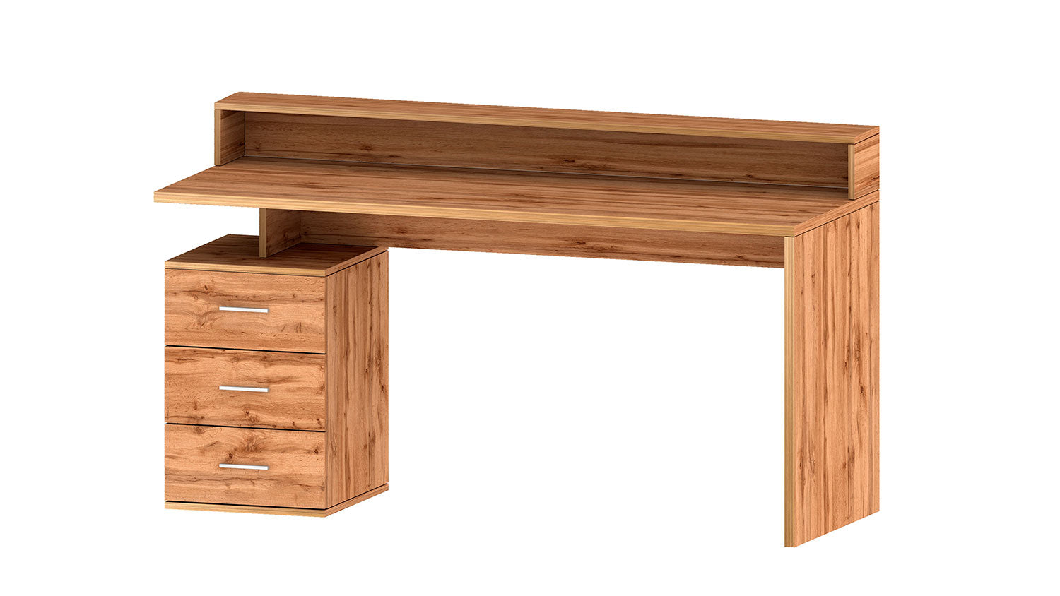 Scrivania 3 Cassetti e Ripiani a Giorno 160x60x90 cm New Selina Rovere Wotan