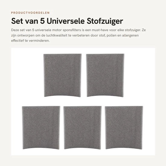 Filtro per aspirapolvere universale - filtro del motore - filtro a spugna - parti di ricambio - 5 pezzi - alta qualità
