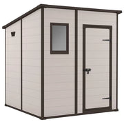 Keter K242788 Manor Pent Casetta da Giardino in Resina 183.5x185x200 cm con Pavimento e Finestra colore Beige