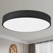 ZMH Lampada da soffitto plafoniera LED moderna paralume rotondo tessuto 30cm
