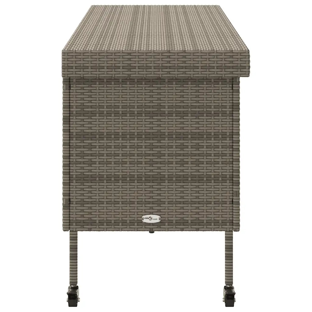 Contenitore da Giardino con Ruote Grigio 160x55x75cm Polyrattan 4103833