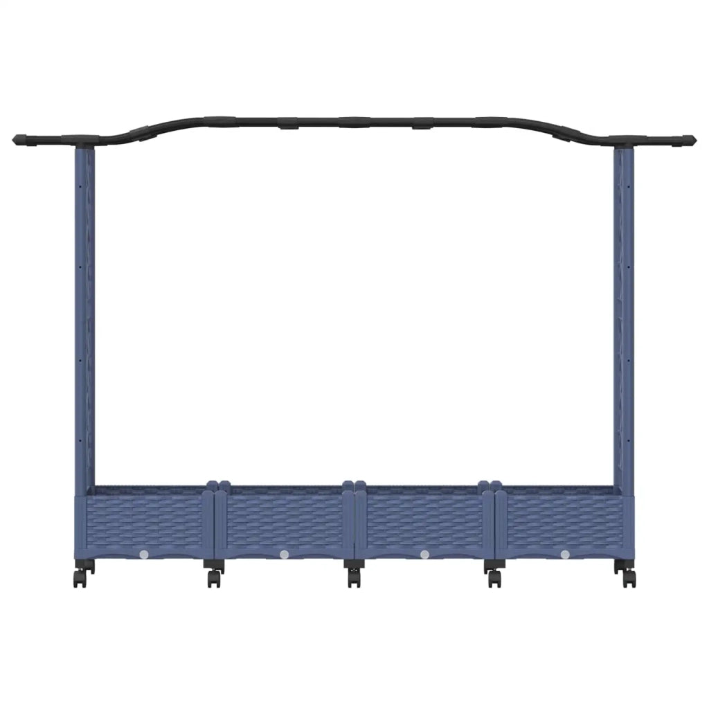 Letto Rialzato con Griglia e Tetto Grigio 207 x 40 x 129 cm PP 3423150