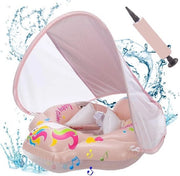 Zwemring per bambino con tettoia solare rimovibile - aiuto per nuotare con cinture di spalla regolabili - nuotatore gonfiabile per bambini - 3 a 36 mesi