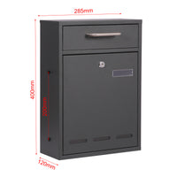 Cassetta delle lettere 2x2 V53 antracite A muro Con serratura e finestrelle