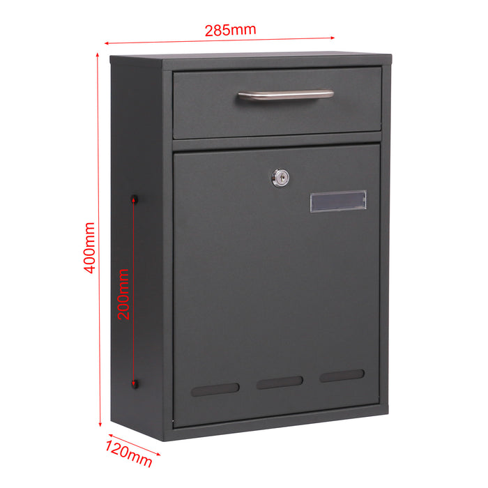 Cassetta delle lettere 2x2 V53 antracite A muro Con serratura e finestrelle