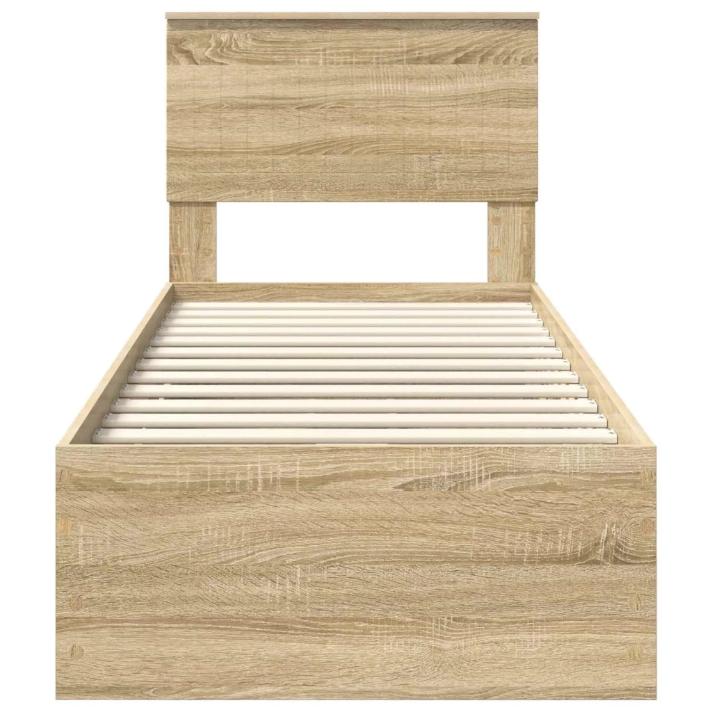 Struttura del letto con cassetto Rovere Sonoma 75 x 190 cm