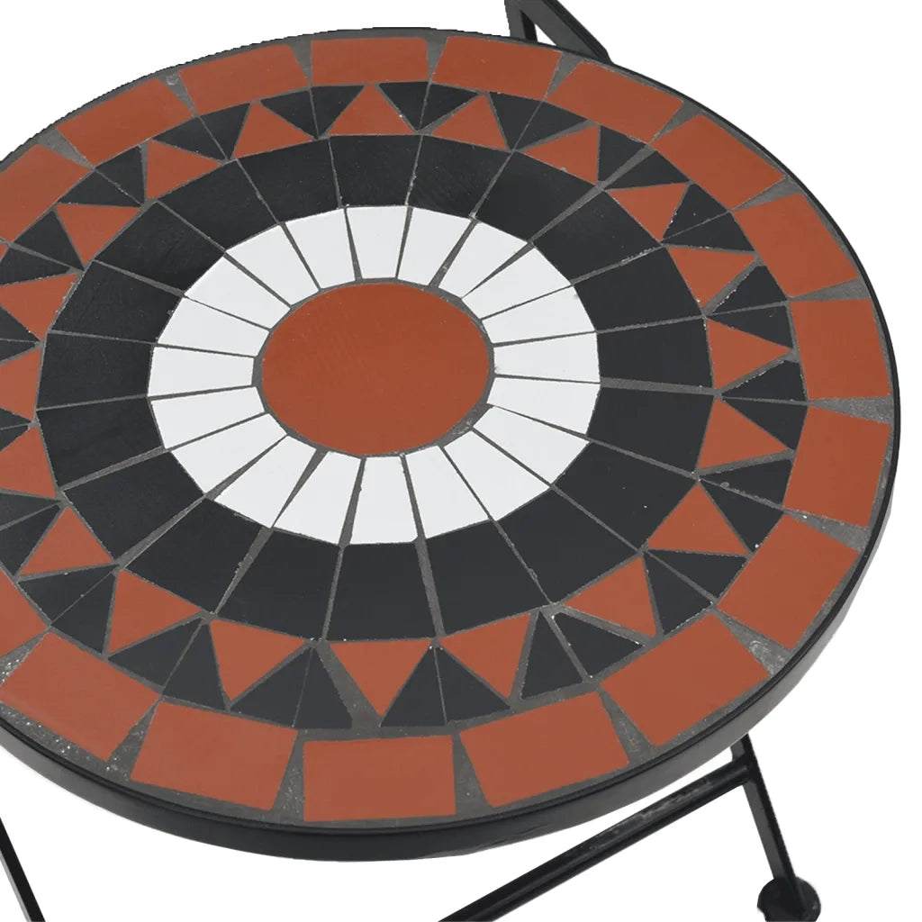Sedie da BistrÃ² Pieghevoli 2 pz Terracotta e Bianco in Ceramica