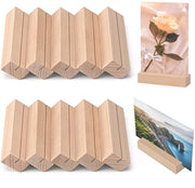 Pacchetto di 10 supporti per biglietto in legno, supporti per biglietto da visita in legno, stand per biglietti, supporti per foto, supporti per menu, per matrimoni, feste