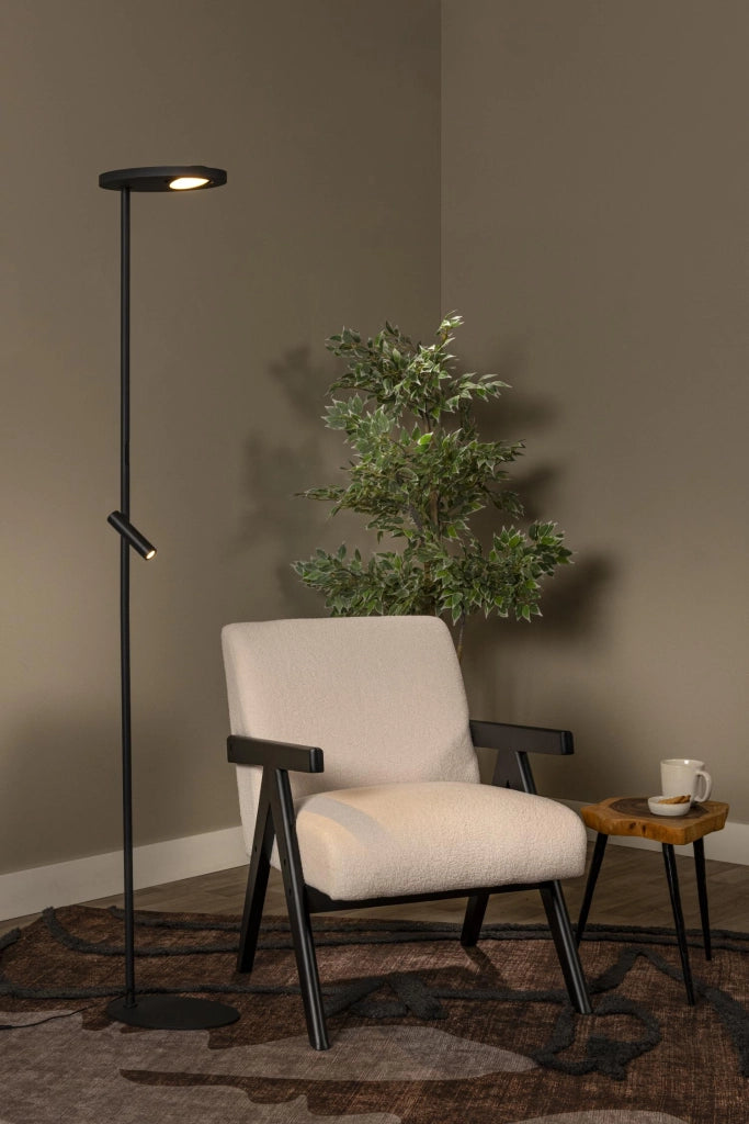 Lampada da terra LED ad arco nera metallo ORTOLAN Lucide