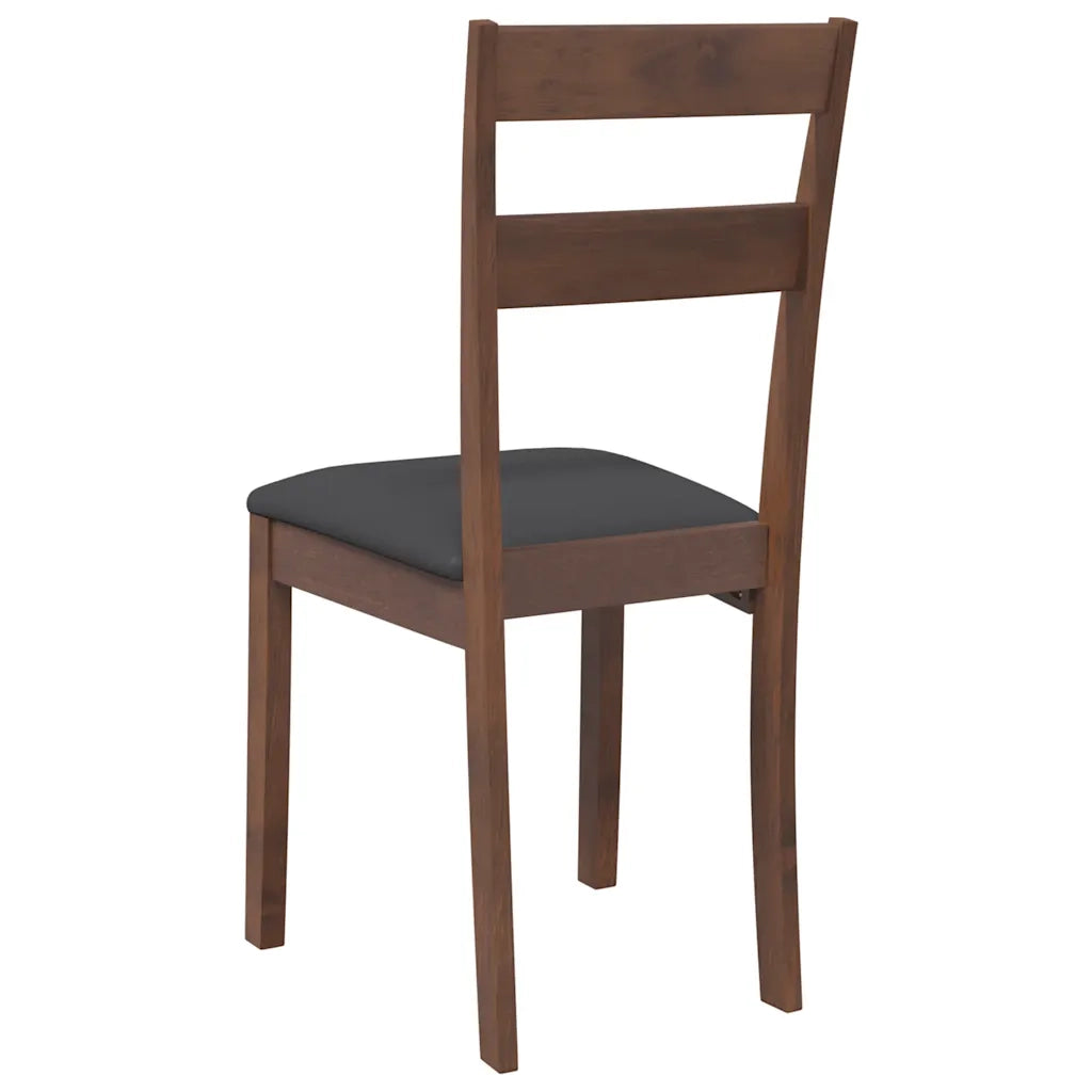 vidaXL Sedie da Pranzo con Cuscini 2pz Marrone Legno Massello di Hevea