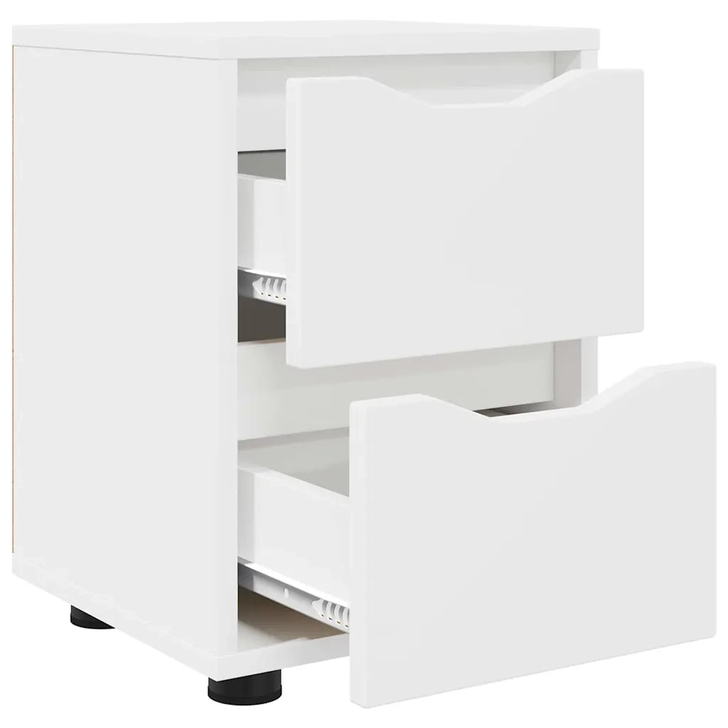 Comodino Bianco 30,5 x 30 x 43 cm Legno multistrato 888797