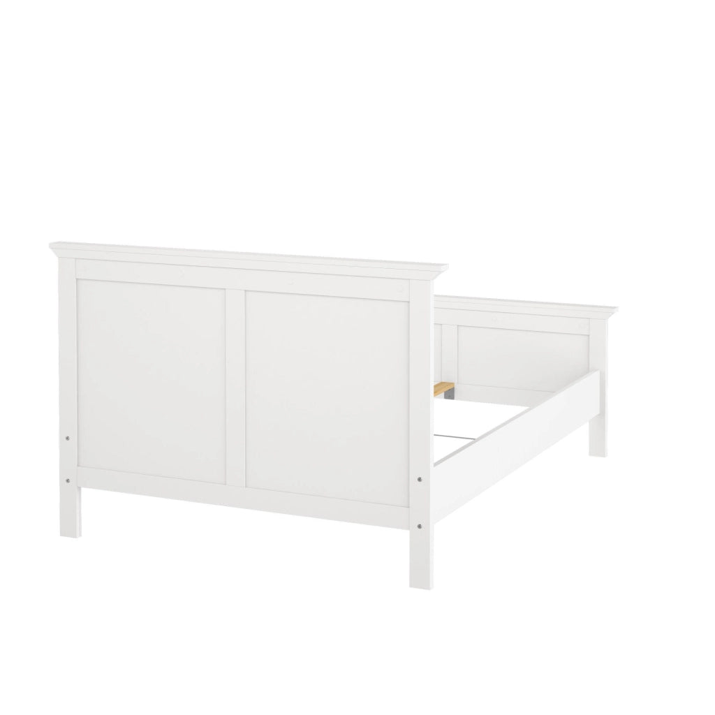 Letto piazza e mezza Phanfone, Sommier per camera da letto, Giroletto per stanza, Struttura porta materasso, 201x158 h110 cm, Bianco