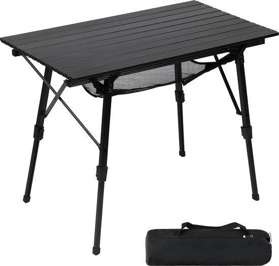 Tavolo da picnic pieghevole con gambe regolabili in altezza - Leggero e trasportabile - Tavolo da 3 ft in alluminio - Per il mare e il giardino