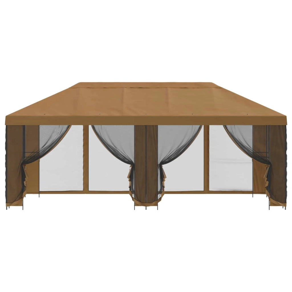 Gazebo con pareti laterali 6 x 3 m Beige Poliestere e Acciaio