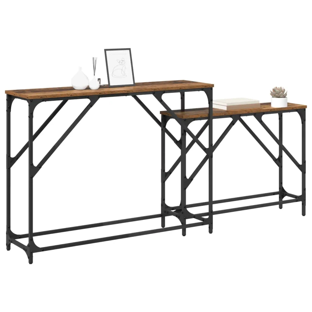Tavolo Consolle | Tavolo d'Ingresso 2 pz Legno vecchio 100 x 28 x 75 cm