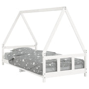 Giroletto per Bambini | Letto Infantile | Lettino Bianco 90x200cm in Legno Massello di Pino