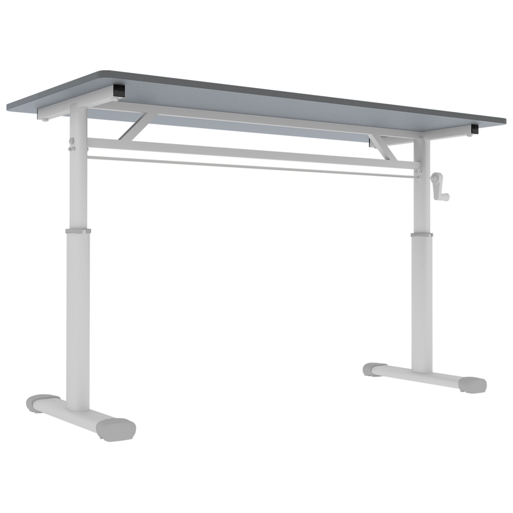 SCRIVANIA Regolabile in altezza 128x66 cm Grigio Metallo e Legno
