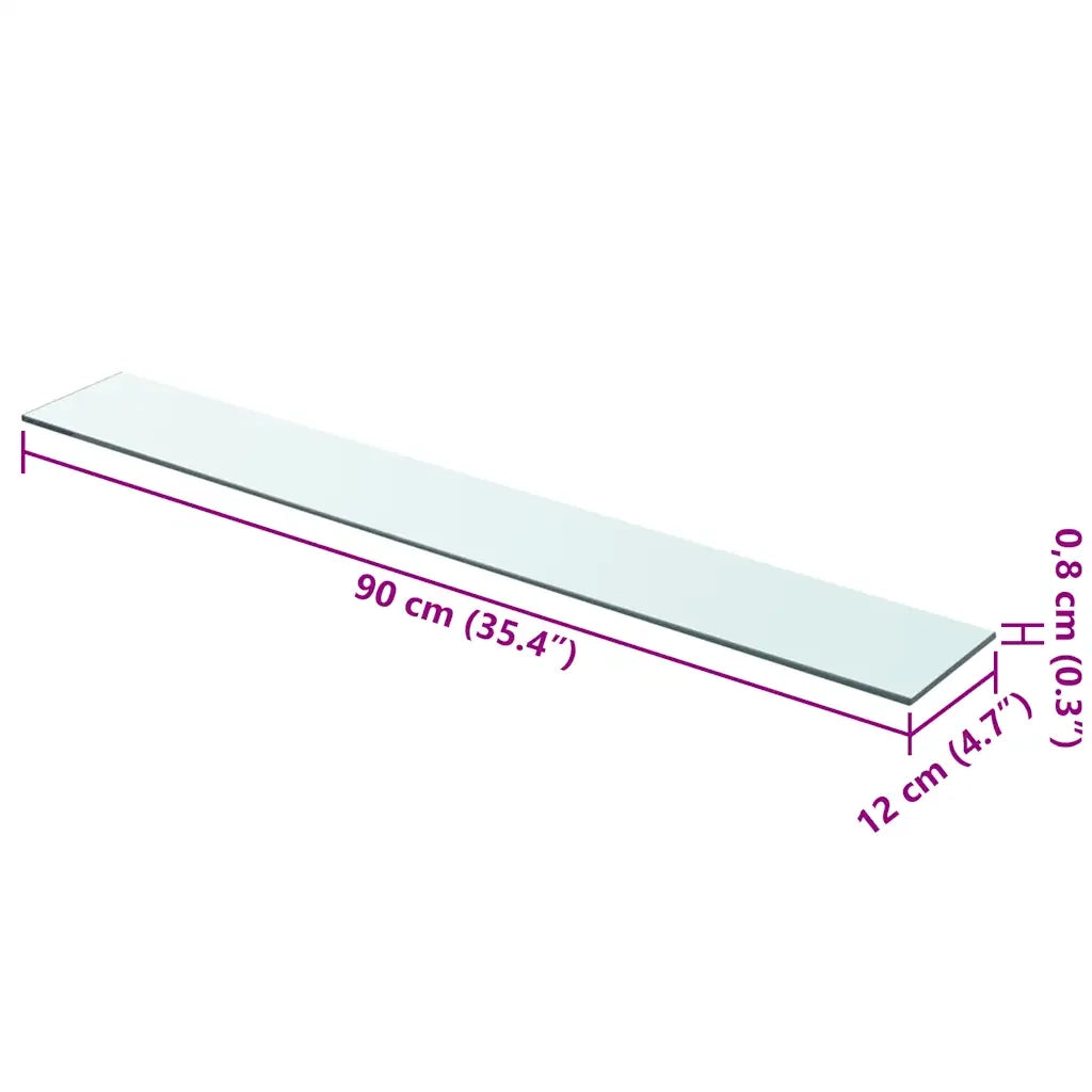 Mensole in Vetro Trasparente 2 pz 90x12 cm 3051577