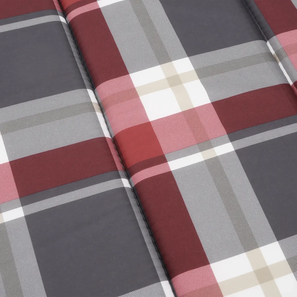 Cuscino per Lettino a Quadri Rossi 200x50x3cm Tessuto Oxford 314201