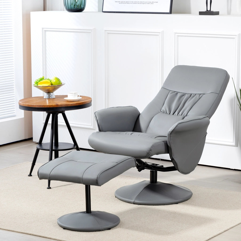 Poltrona Relax con Poggiapiedi ¨C zephmum ¨C Grigio Chiaro