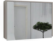 Specchio contenitore bagno J-Shape, Cashmere/Artigianale, 80 x 60 cm con 2 scomparti chiusi, per la conservazione di articoli da bagno e prodotti per l'igiene