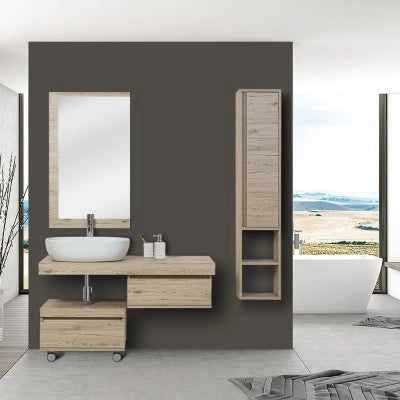 Cassettiera su ruote 58 cm colore rovere