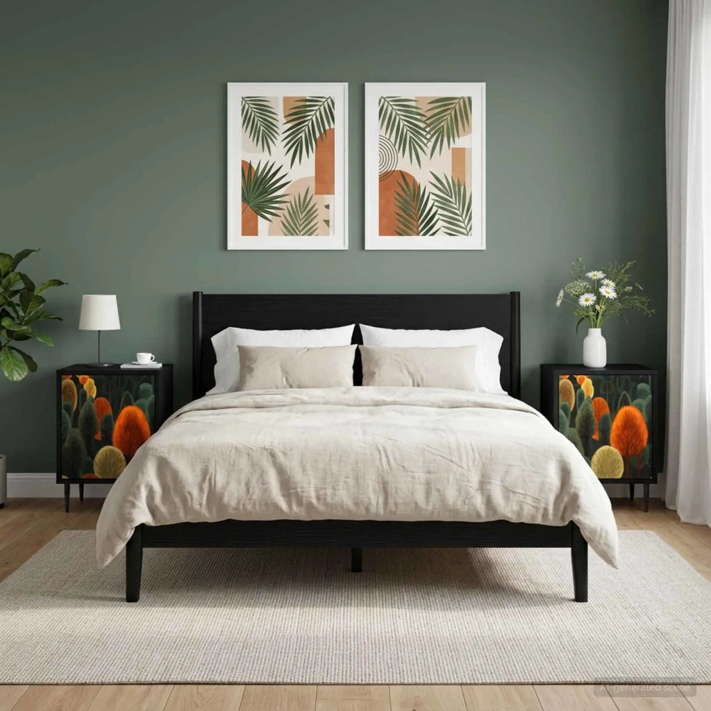 Armadio da Notte ZAANDAM 2 pz Rovere Nero 36 x 33 x 51 cm 8007252