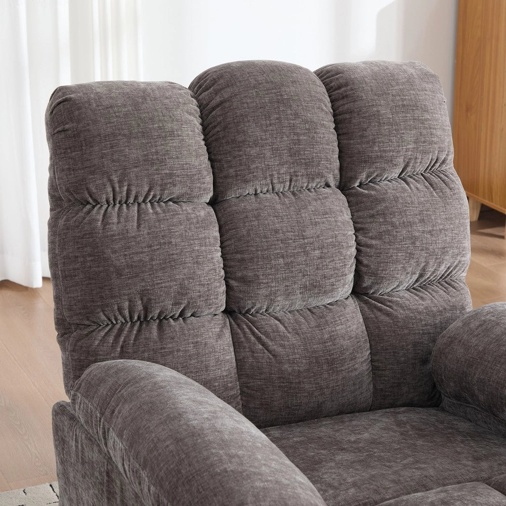 Poltrona Relax Elettrica Girevole 360¡ã con Massaggio, Riscaldamento e Poggiapiedi ¨C MINIMAL ¨C Grigio