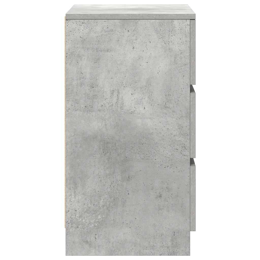 Comodino con 3 Cassetti Grigio Cemento 39x35x65 cm 861343
