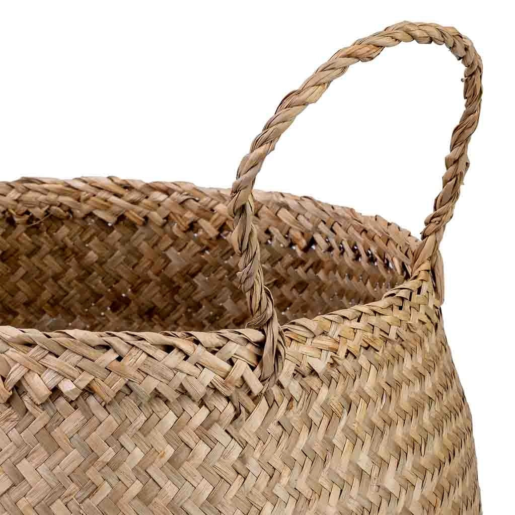 Cesto naturale con manici, D40x36/48h cm