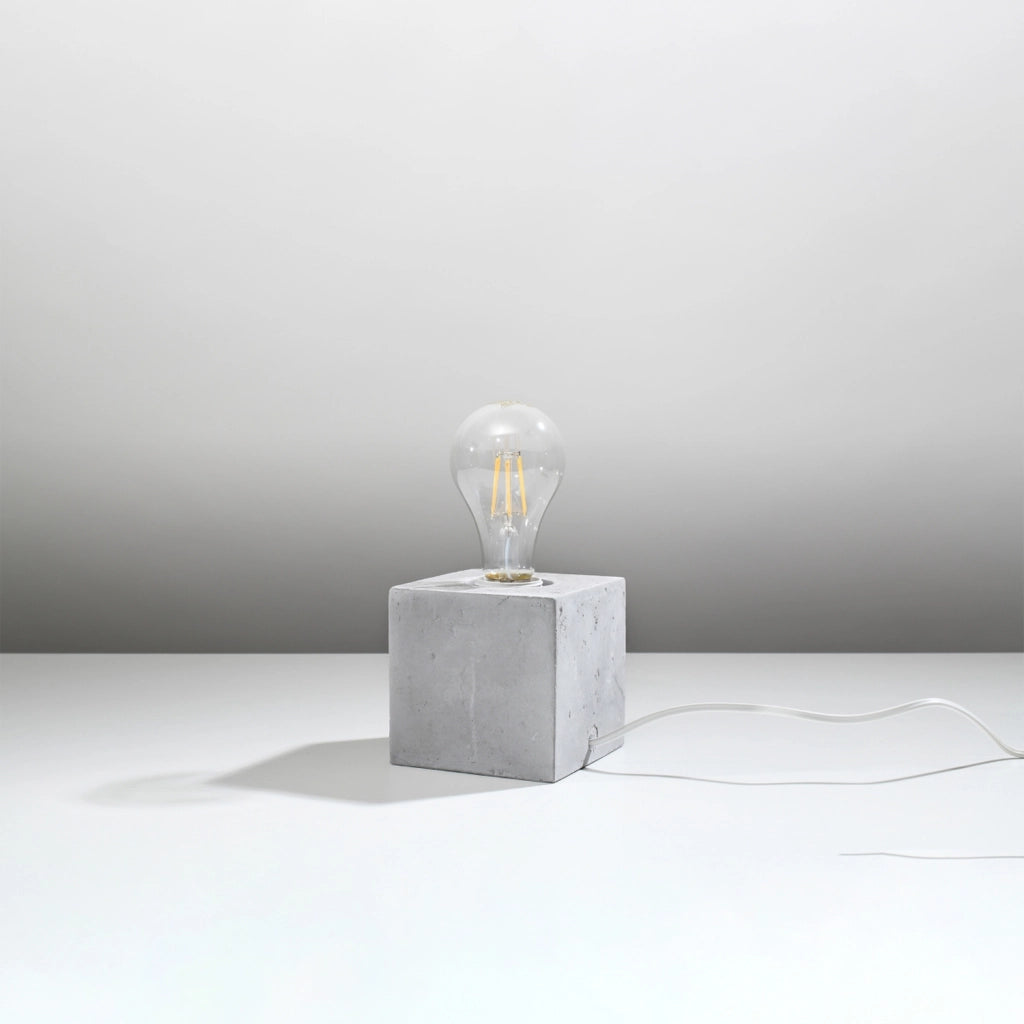 Lampada da tavolo loft cubo cemento DORMA PureLume E27
