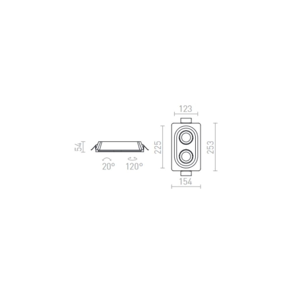 Lampada Faretto DINGO GU10 II inclinabile gesso 230V GU10 2x35W