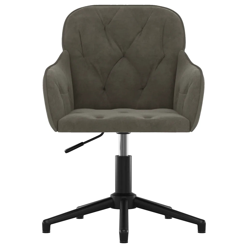 Sedia da Ufficio Girevole in Velluto Grigio Scuro 344857